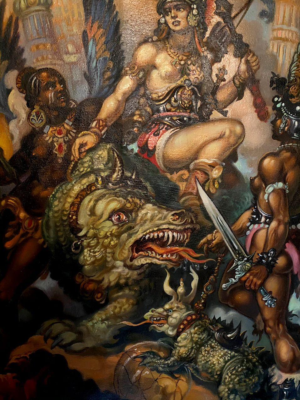 Artista: Alexander Litvinov
Obra: Pintura al óleo original, obra de arte hecha a mano, única en su género 
Técnica: Óleo sobre lienzo
Estilo: Clásico figurativo
Año: 2001
Título: Fantasía
Tamaño: 27,5