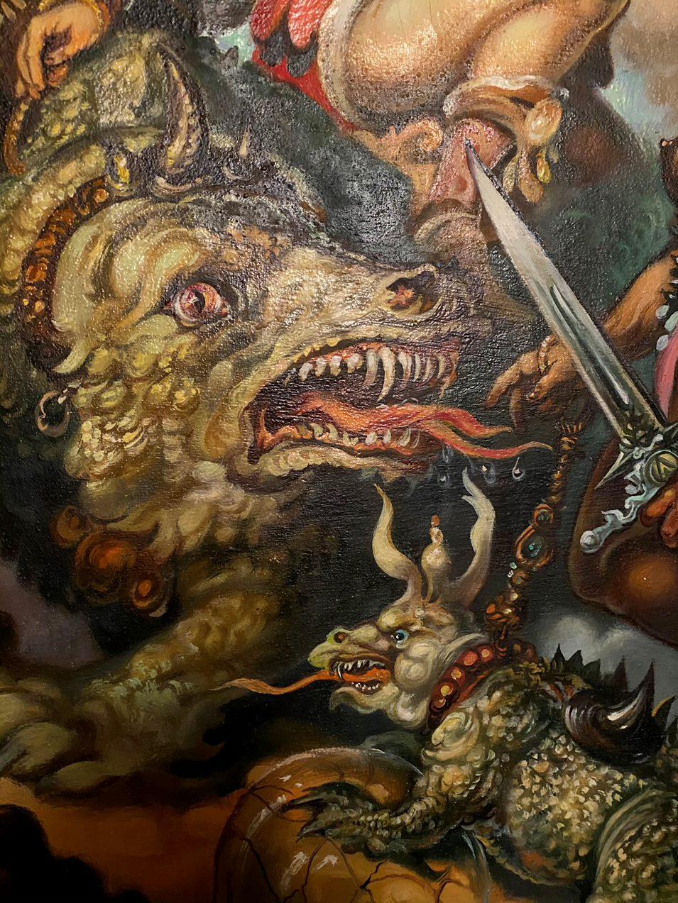 Fantasía, Arte clásico, Figurativo, Pintura al óleo original, Listo para colgar en venta 4