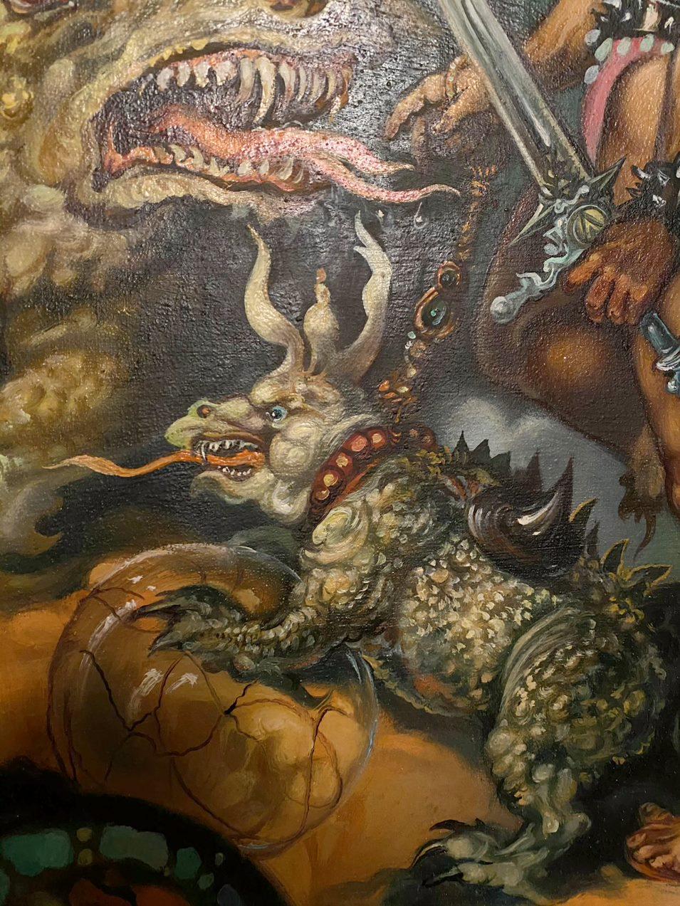 Fantasía, Arte clásico, Figurativo, Pintura al óleo original, Listo para colgar en venta 3
