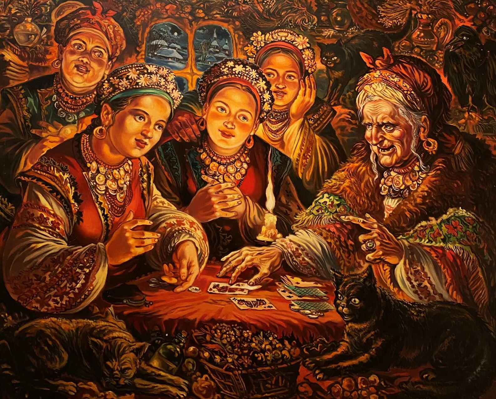 Fortune Telling, Portraits, Original oil Painting, Ready to Hang
