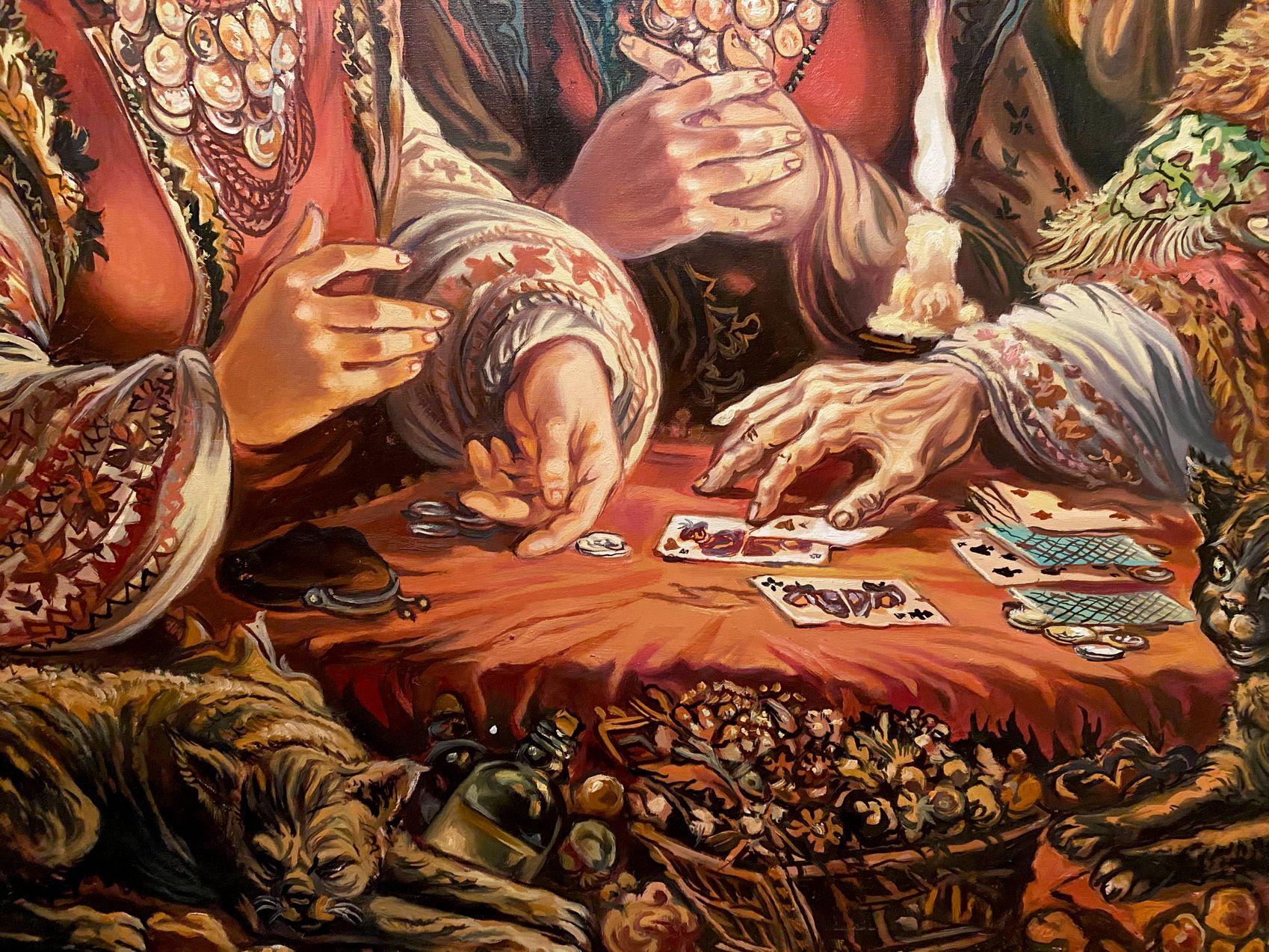 Fortune Telling, Portraits, Original oil Painting, Ready to Hang For Sale 4