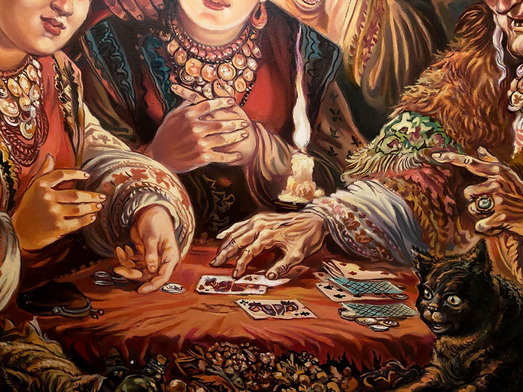 Fortune Telling, Portraits, Original oil Painting, Ready to Hang For Sale 5