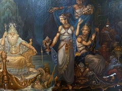 Gifts to Poseidon, Figurative, Original oil Painting, Ready to Hang