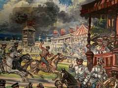 Horse Racing, Figurative Art Original oil Painting, Ready to Hang, Classic Art