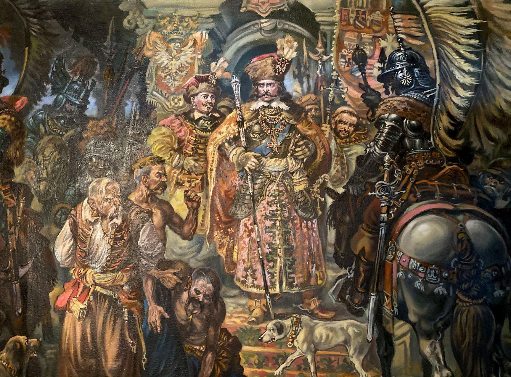 I. Vishnevetsky and the Cossacks Figurative Original oil Painting, Ready to Hang For Sale 6