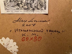 Italienischer Tanz, figurative Kunst, Original-Ölgemälde in Öl, hängefertig