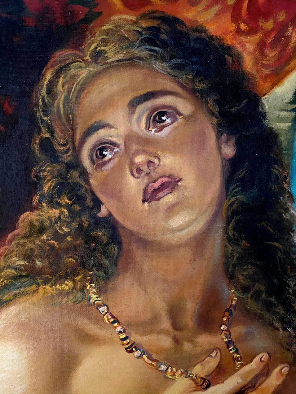 Magdalene, Portrait, Original oil Painting, Ready to Hang For Sale 4