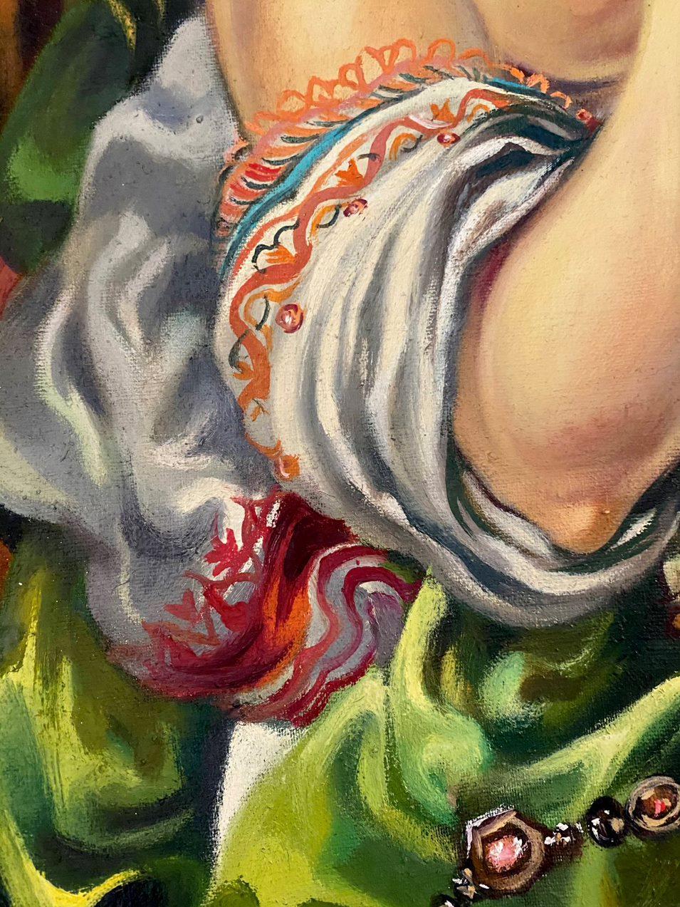 Maddalena, Ritratto, Pittura ad olio originale, pronta da appendere - Painting Impressionismo di Alexander Litvinov