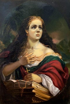 Portrait de Maria Magdalena, peinture à l'huile originale, prête à accrocher