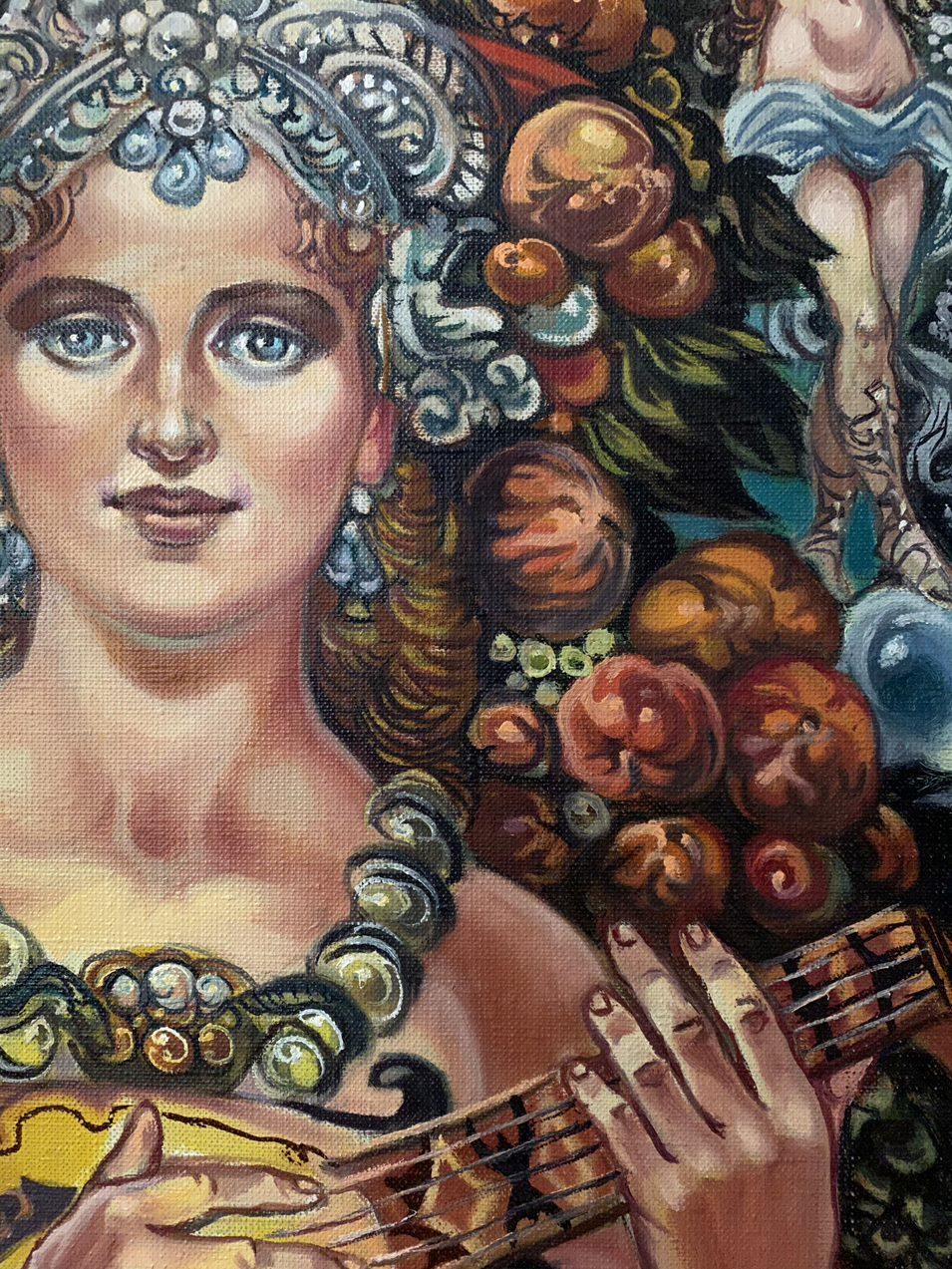 Musa, ritratto, Pittura ad olio originale, pronta da appendere in vendita 1