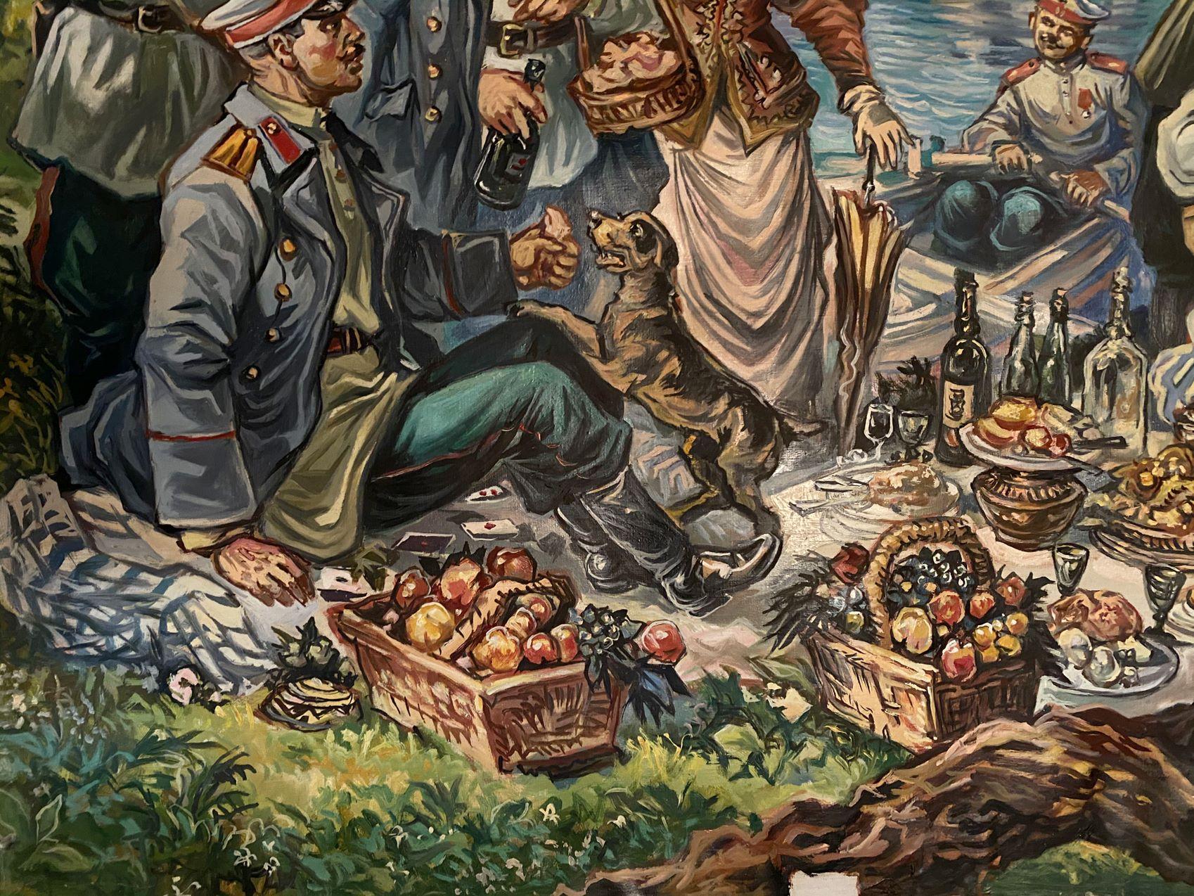Picknick, Figurativ, Classic Art, Original Ölgemälde, Aufhängefertig (Impressionismus), Painting, von Alexander Litvinov