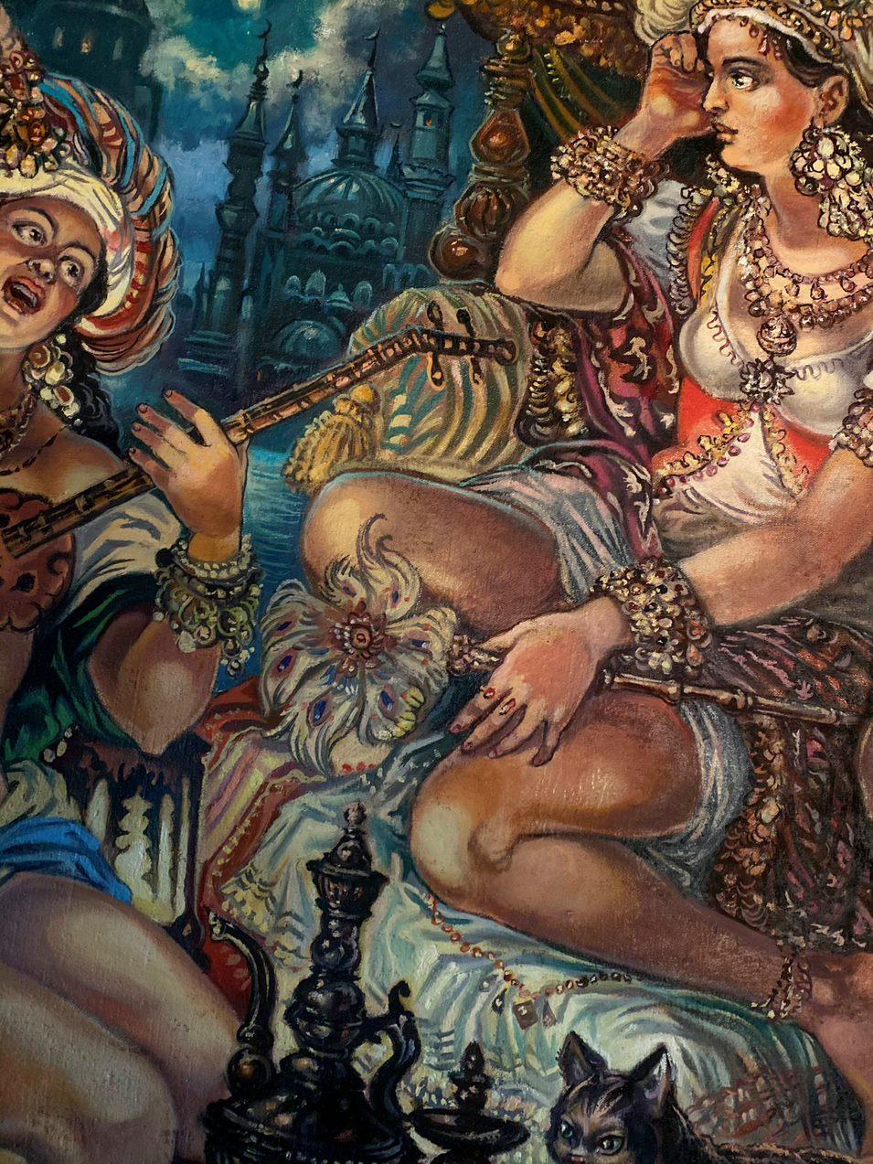 Roxolana, Figurativo, Arte classica, Pittura ad olio originale, Pronto da appendere in vendita 2