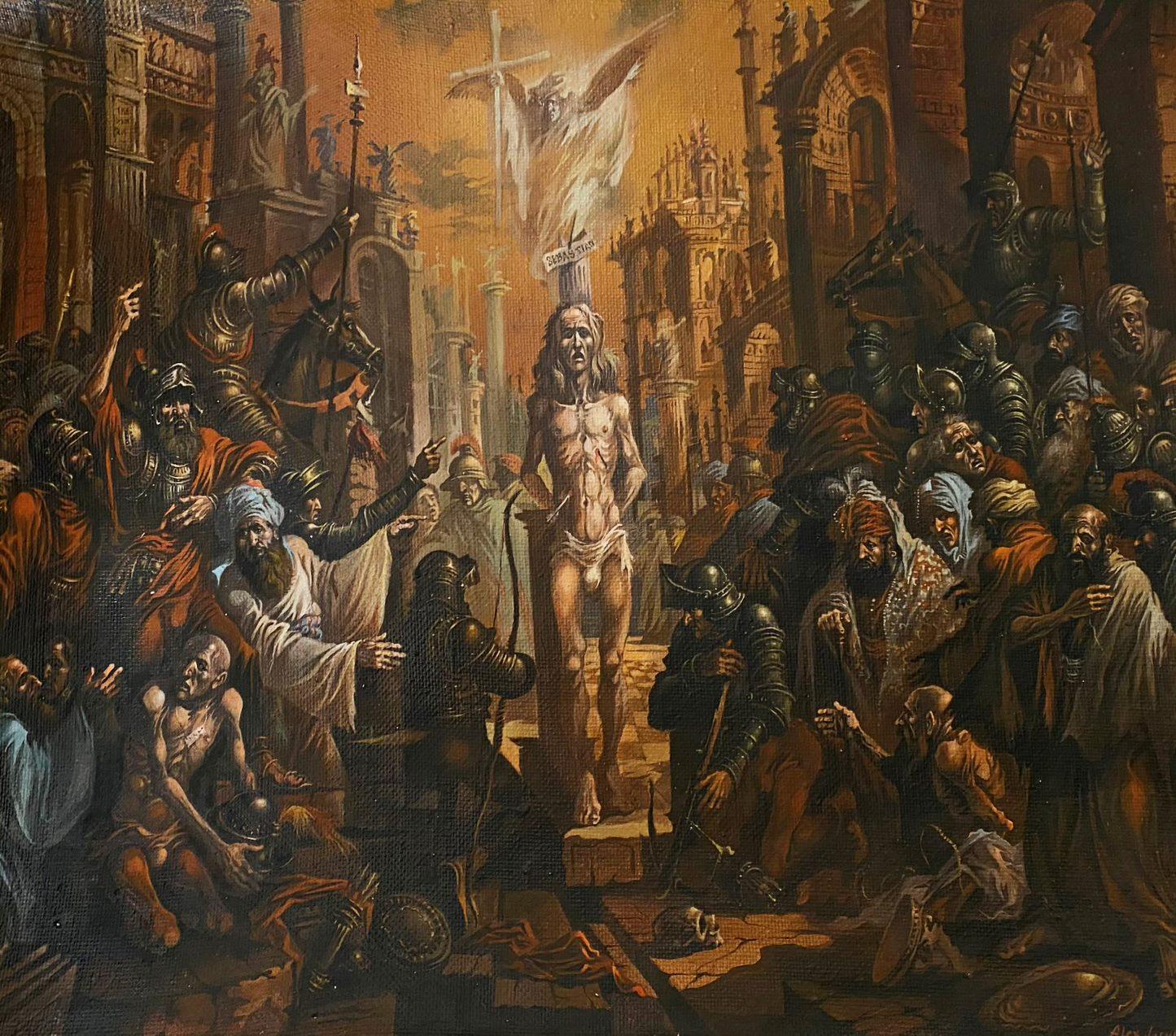 Alexander Litvinov Figurative Painting - Saint Sebastian, Classic Art, Original oil Painting, Ready to Hang