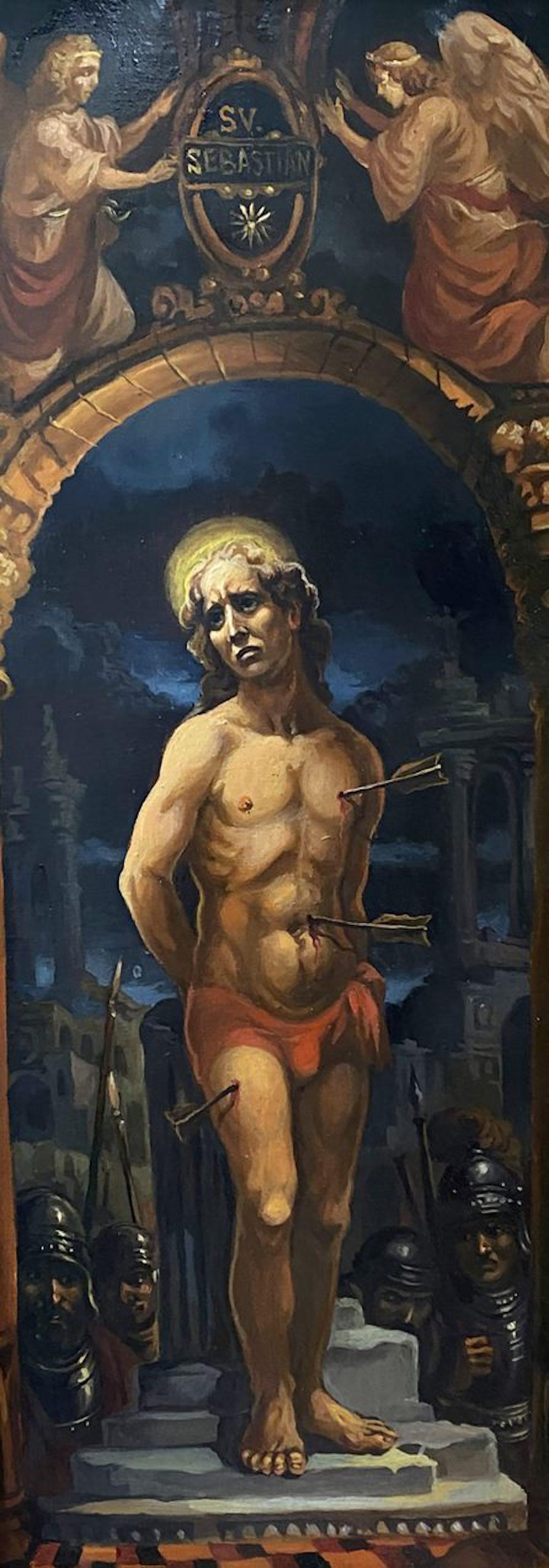 Alexander Litvinov Figurative Painting - Saint Sebastian, Figurative, Original oil Painting, Ready to Hang