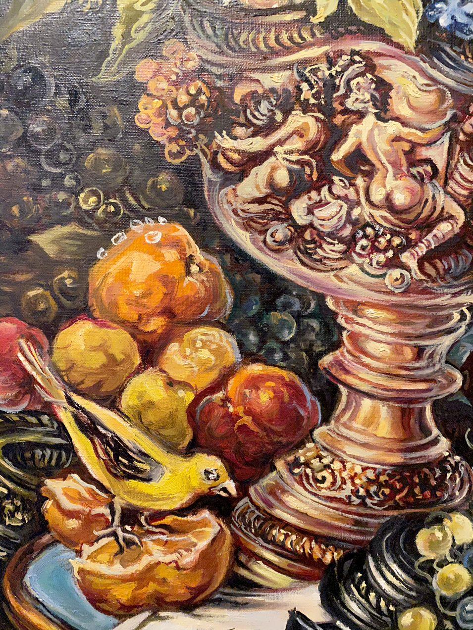 Still Life, Classic Art, Original oil Painting, Ready to Hang For Sale 4