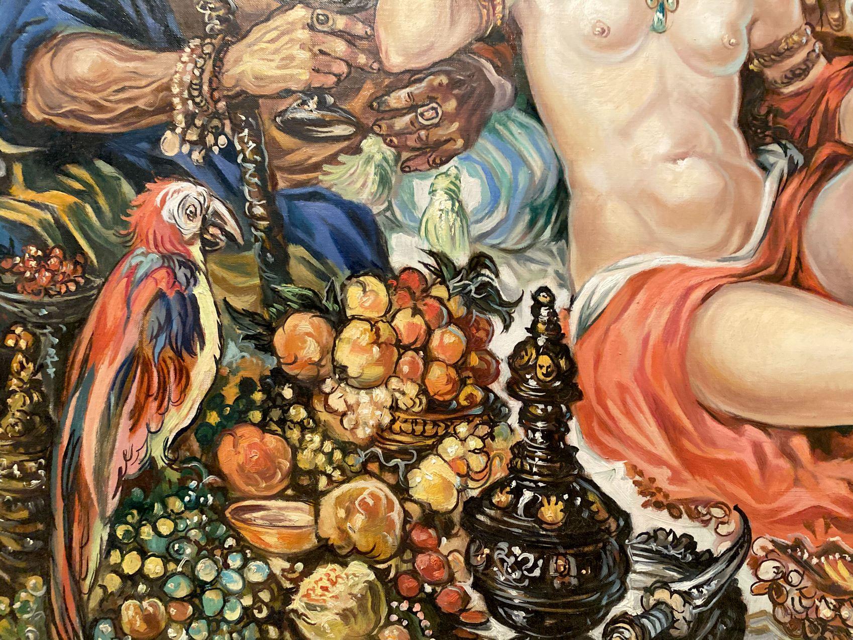 Susanna e gli anziani, Figurativo, Pittura a olio originale, pronta da appendere in vendita 5