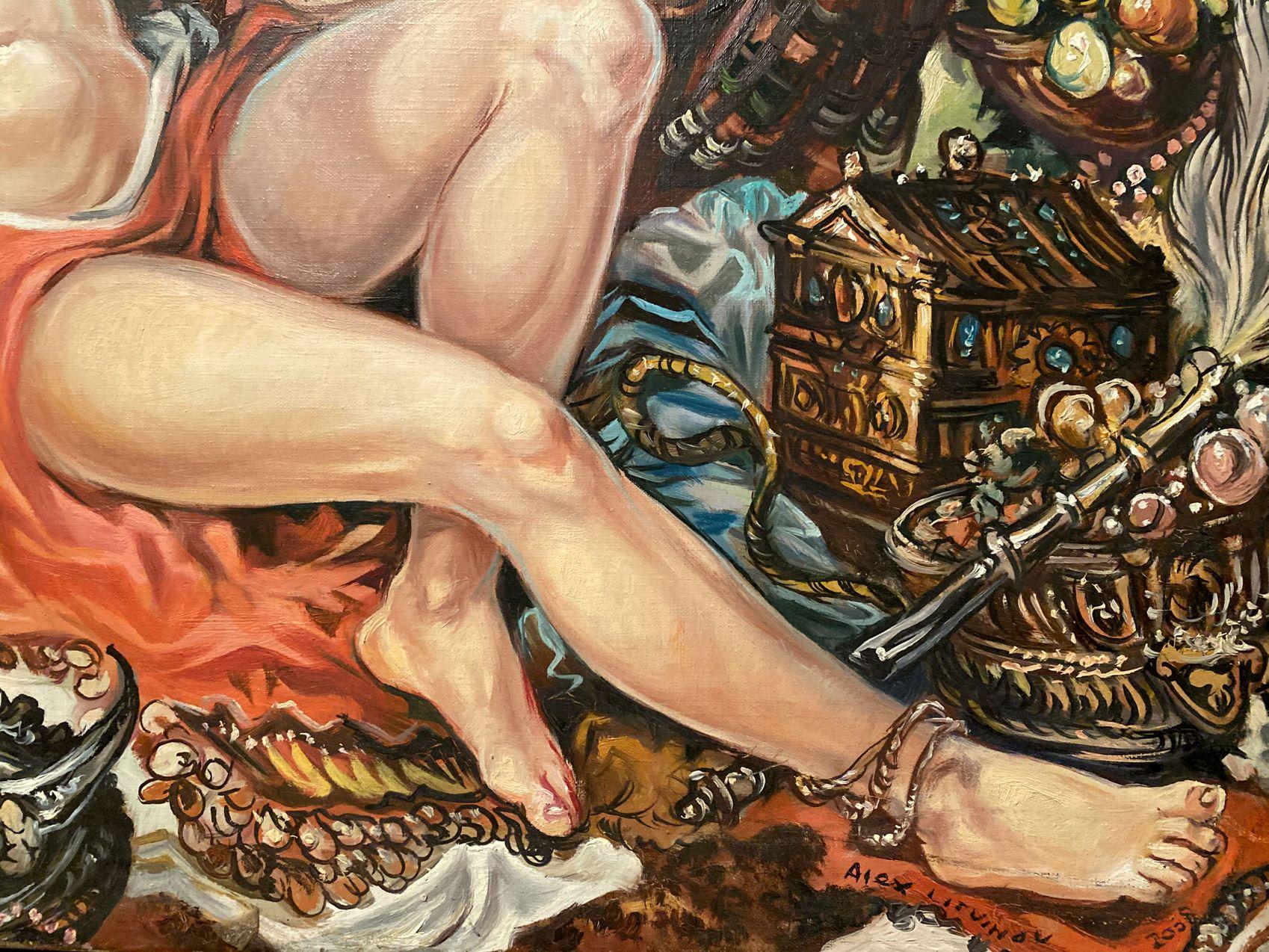 Susanna e gli anziani, Figurativo, Pittura a olio originale, pronta da appendere in vendita 7