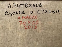 Susanna and the Elders, Figurative, Original oil Painting, Ready to Hang