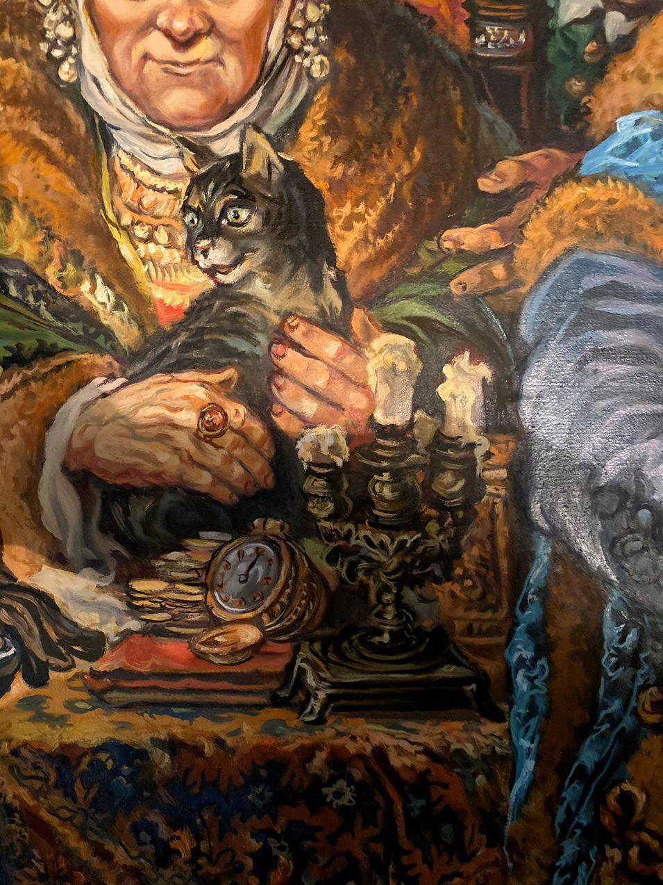 The Litvinov Family, Original Ölgemälde, hängefertig im Angebot 1