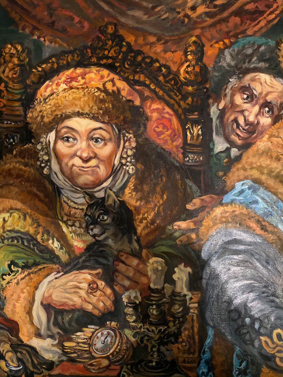 The Litvinov Family, Original Ölgemälde, hängefertig im Angebot 2