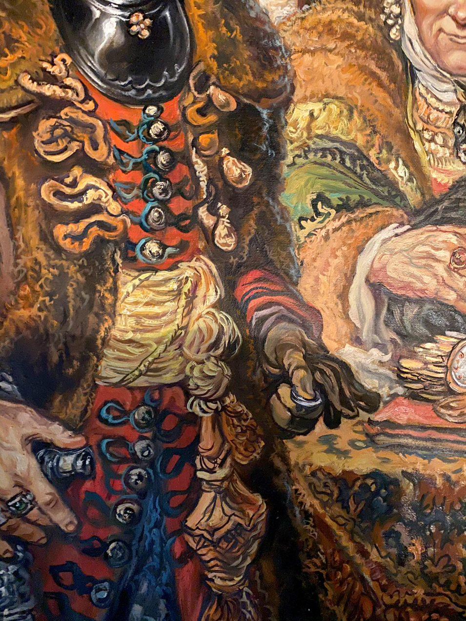 The Litvinov Family, Original Ölgemälde, hängefertig (Schwarz), Figurative Painting, von Alexander Litvinov