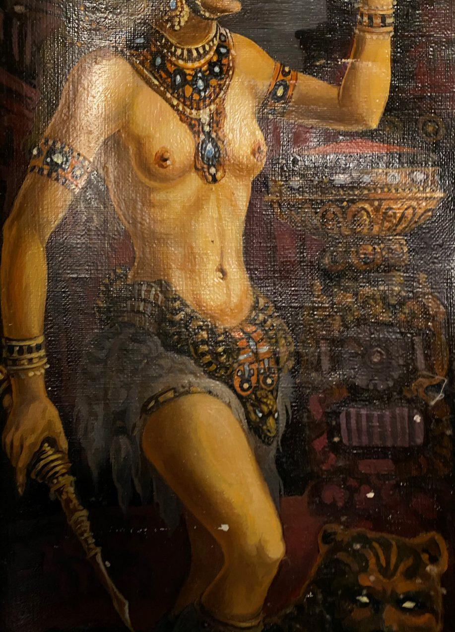 Valkyrie, Classic Art, figurative, Original oil Painting, Ready to Hang For Sale 3