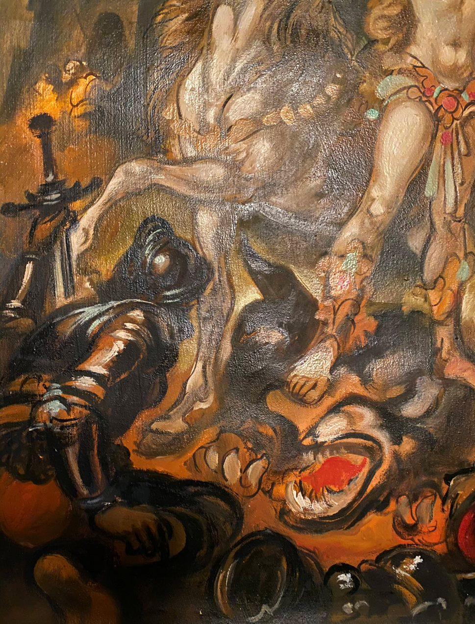 Valquiria, Pintura al óleo original, Lista para colgar, Arte figurativo en venta 2