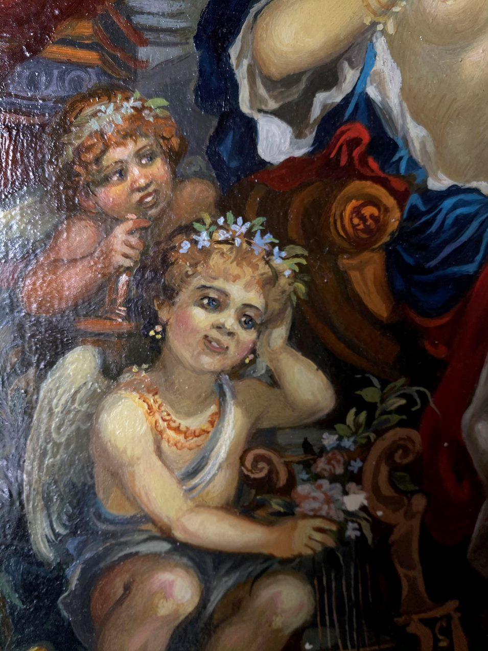 Venere, Arte classica, Figurativo, Pittura ad olio originale, Pronto da appendere - Figurative Painting Nero di Alexander Litvinov
