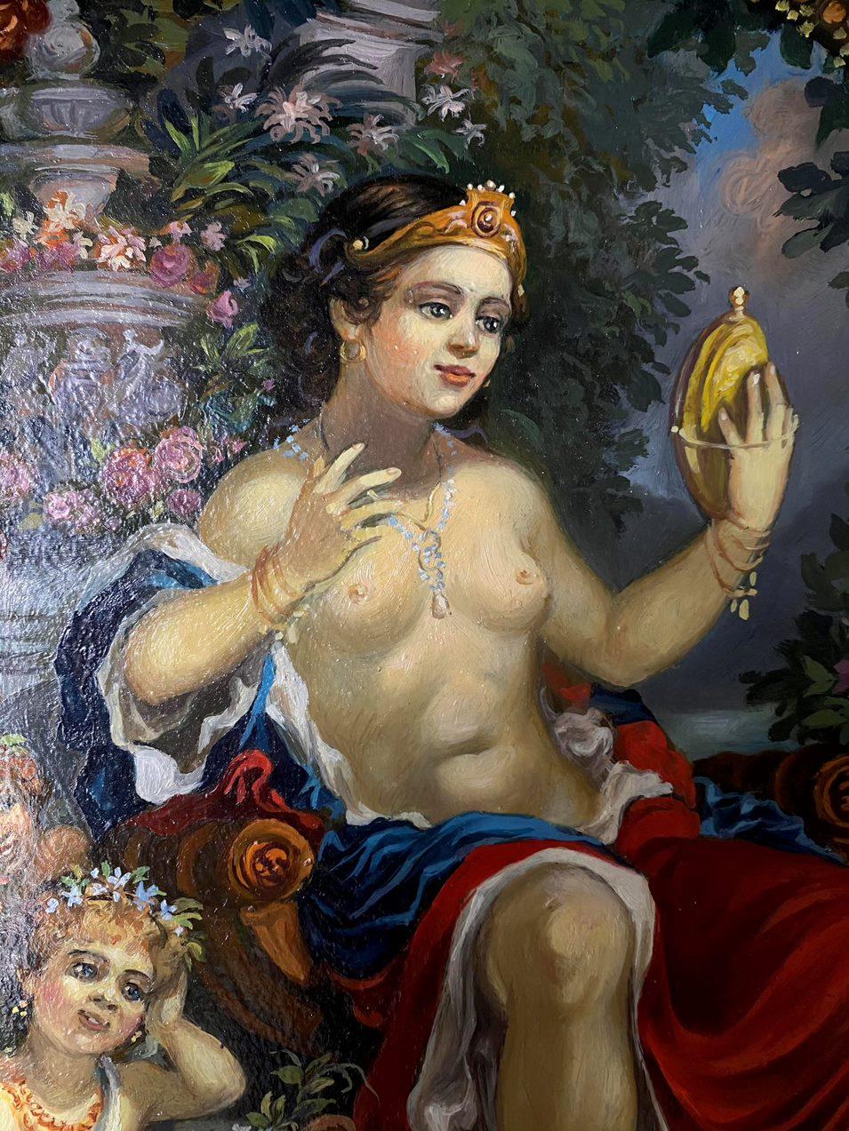 Venere, Arte classica, Figurativo, Pittura ad olio originale, Pronto da appendere in vendita 1
