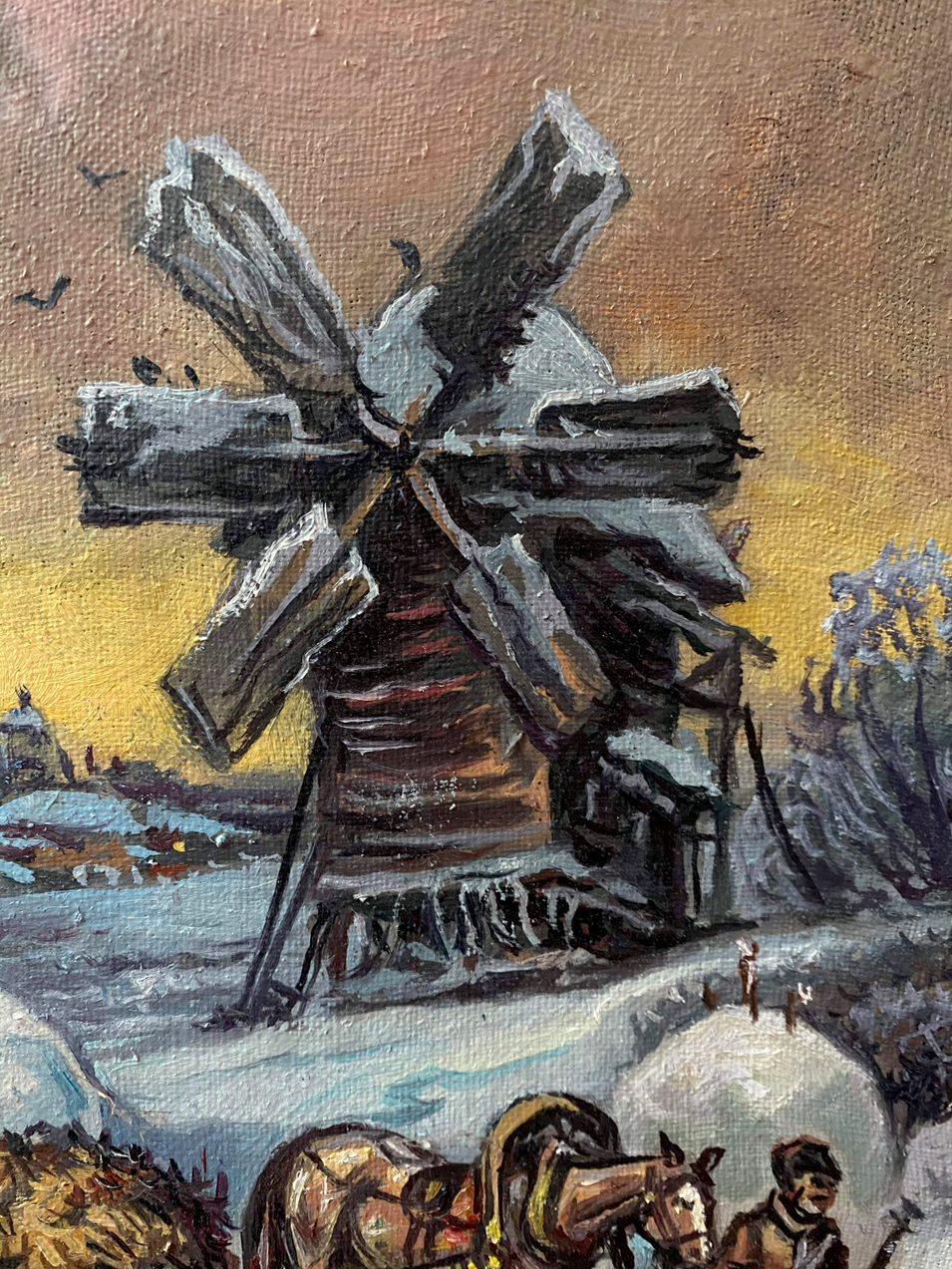 Artista: Alexander Litvinov
Lavoro: Pittura a olio originale, opera d'arte fatta a mano, unica nel suo genere 
Mezzo: Olio su tela
Stile: Classico figurativo
Anno: 2005
Titolo: Paesaggio invernale
Dimensioni: 11,5