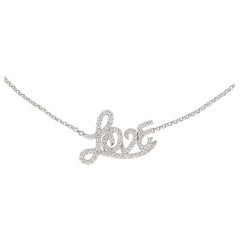 Alexander Love Diamond Pendant Necklace 18 Karat White Gold