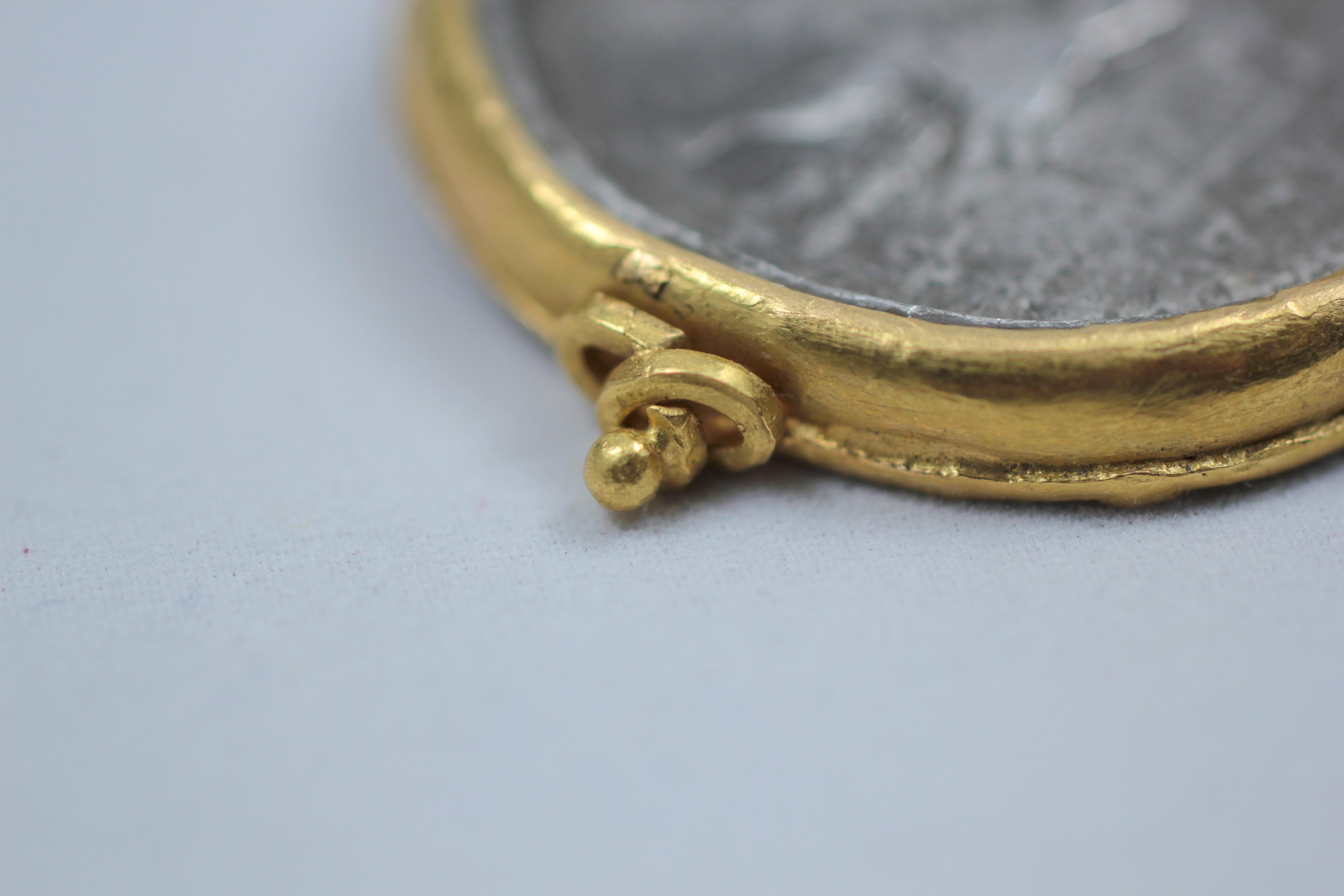Collier avec pendentif en or 22-21 carats et pièce de monnaie antique en argent Alexander Macedonian en vente 7