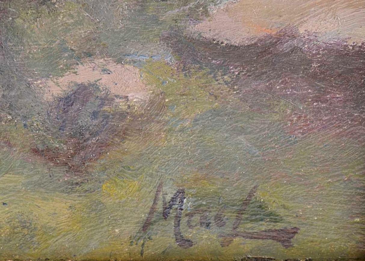 Quando la luna sorge - Pittura ad olio impressionista di un paesaggio costiero al tramonto 2