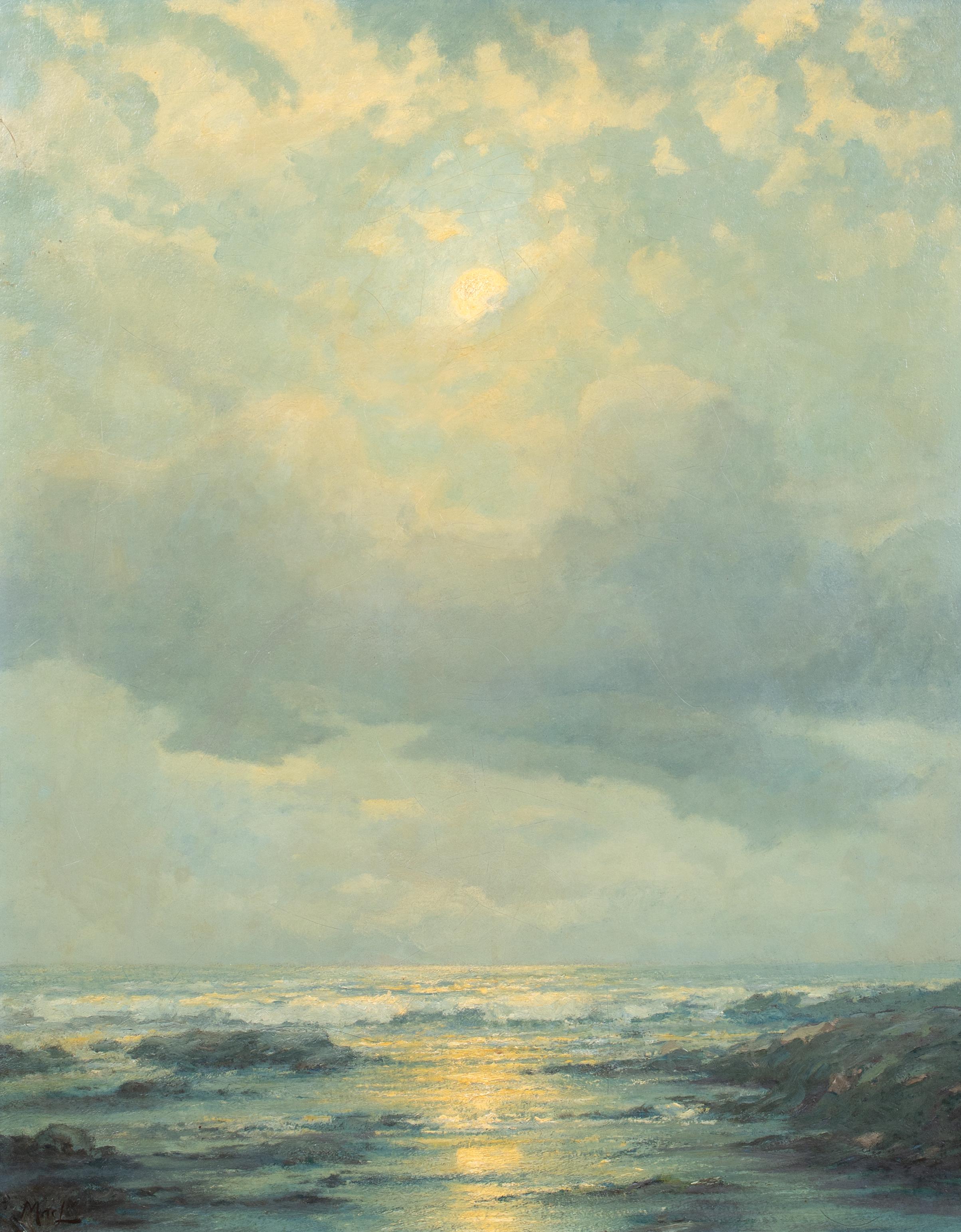 La mer au crépuscule, 19e siècle

par Alexander Maclean (1867-1940)

Grand paysage marin écossais du 19e siècle au crépuscule avec des reflets de lune sur l'eau, huile sur toile d'Alexander Maclean RBA. Excellent exemple de qualité et de condition