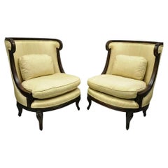 Alexander & Mary John Richard Oversize Barrel Back Lounge Club Chairs - a Pair