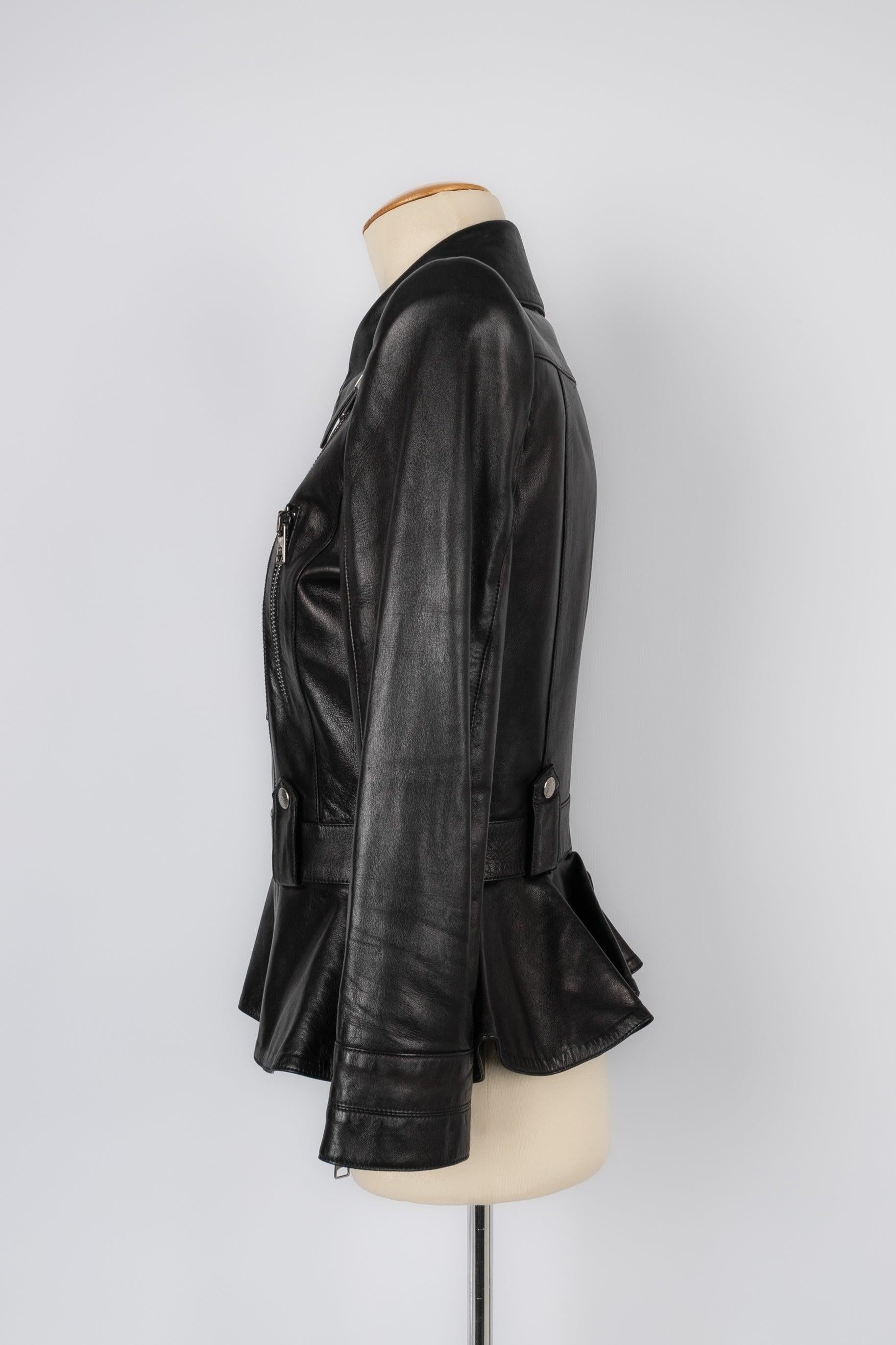 Alexander Mc Queen Black Leather Jacket In Excellent Condition For Sale In SAINT-OUEN-SUR-SEINE, FR