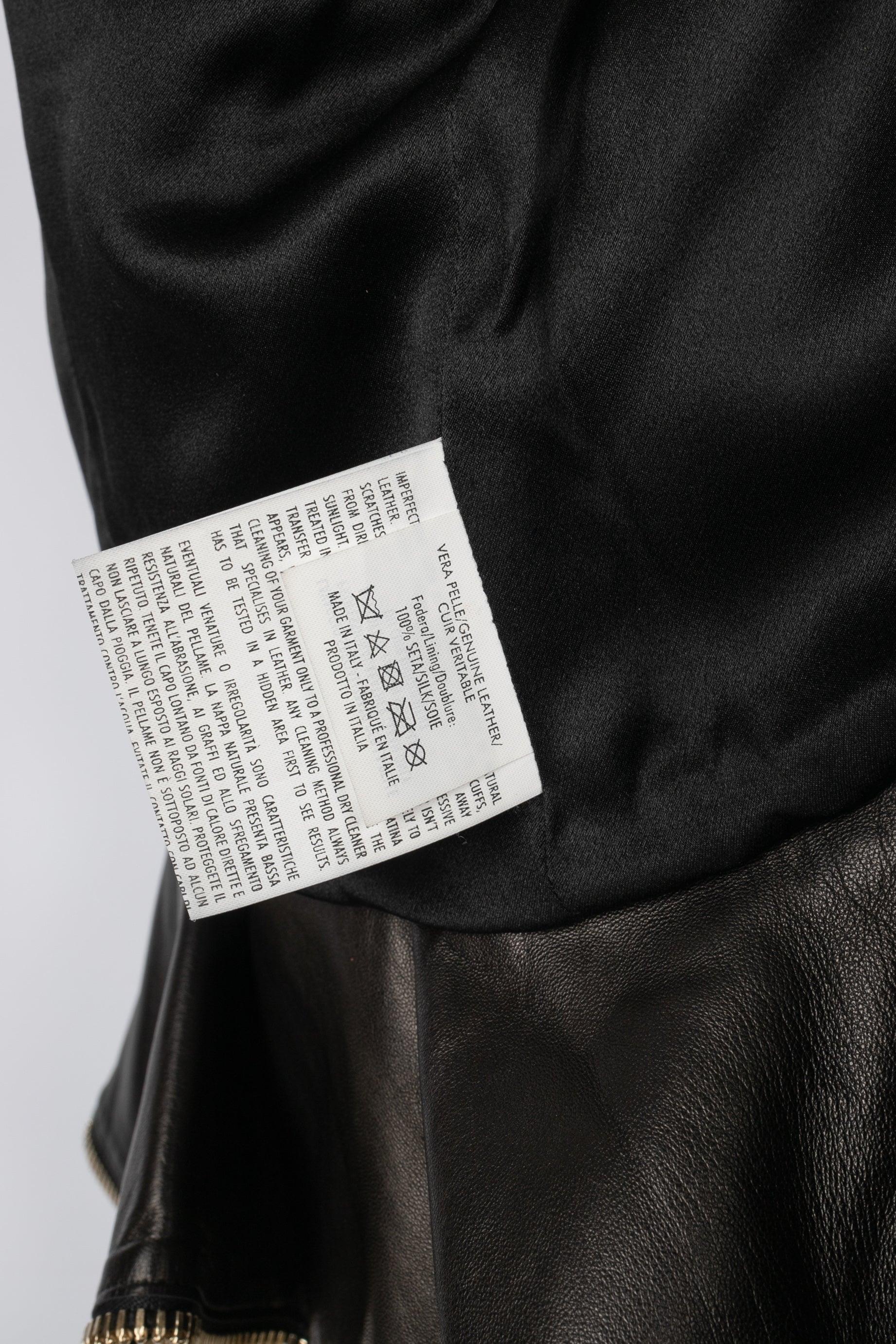 Alexander Mc Queen Black Leather Jacket with Silk Lining 3