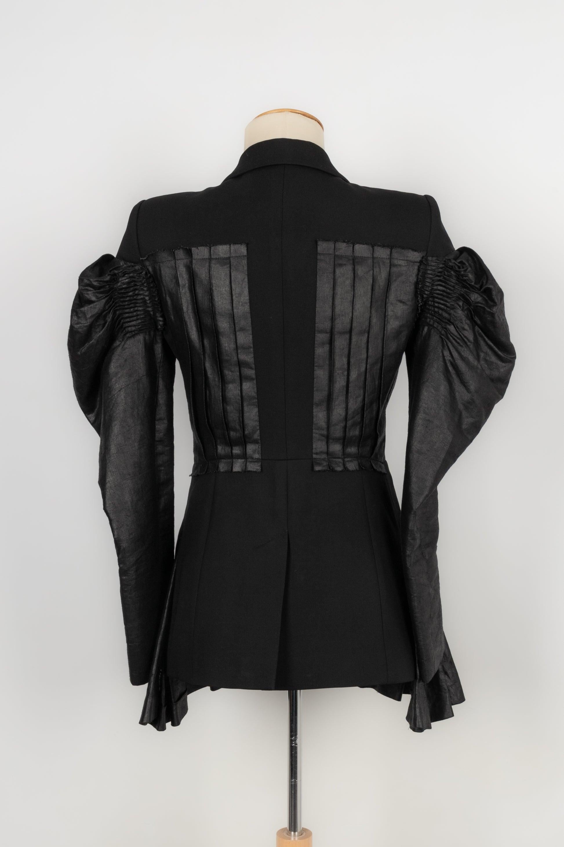 Black Alexander Mc Queen Blended Silk and Wool Jacket Spring, 2020