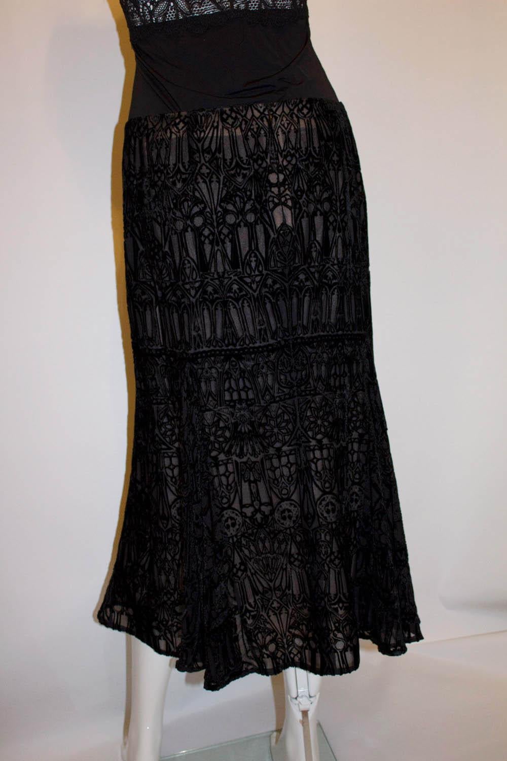 Alexander Mc Queen Devoree Velvet Silk Lined Skirt For Sale 1