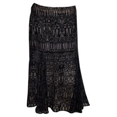 Alexander Mc Queen Devoree Velvet Silk Lined Skirt