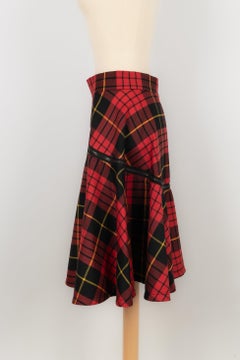 Alexander Mc Queen Red and Black Tone Tartan Skirt 40IT