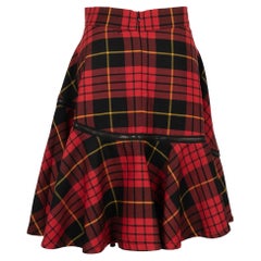 Alexander Mc Queen Falda de tartán en tonos rojos y negros 40IT