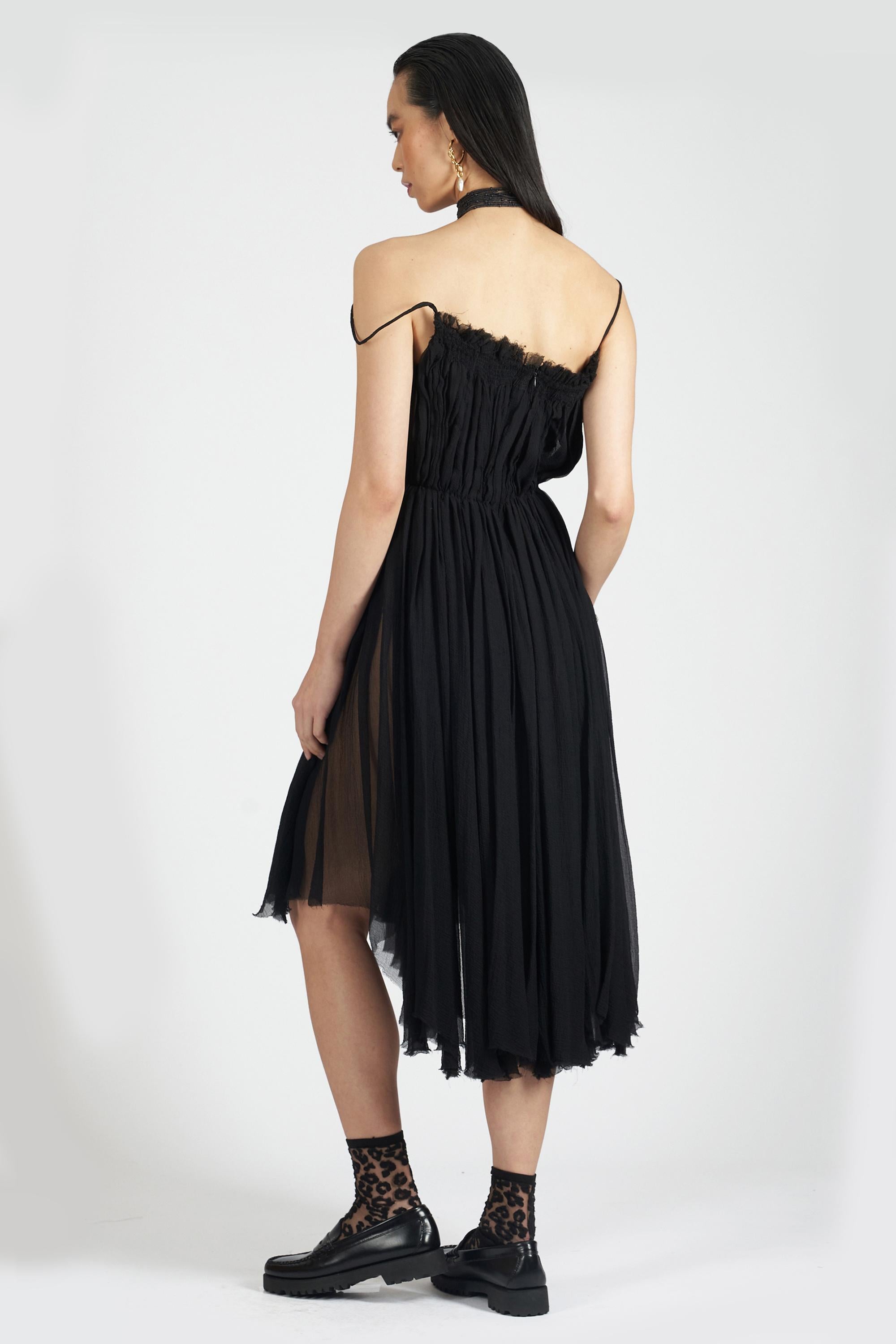 Alexander Mc queens Vintage S/S RTW 2003 Harness Silk Dress In Excellent Condition For Sale In London, GB