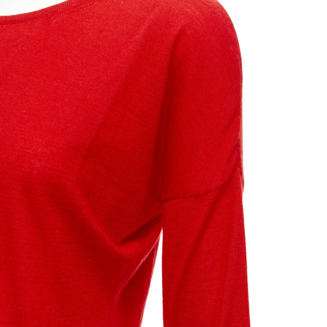 ALEXANDER MCQUEEN 100% cashmere red drop sleeve wide neck sweater top XS
Reference: NKLL/A00146
Brand: Alexander McQueen
Designer: Sarah Burton
Material: Cashmere
Color: Red
Pattern: Solid
Closure: Pullover
Made in: Italy

CONDITION:
Condition: