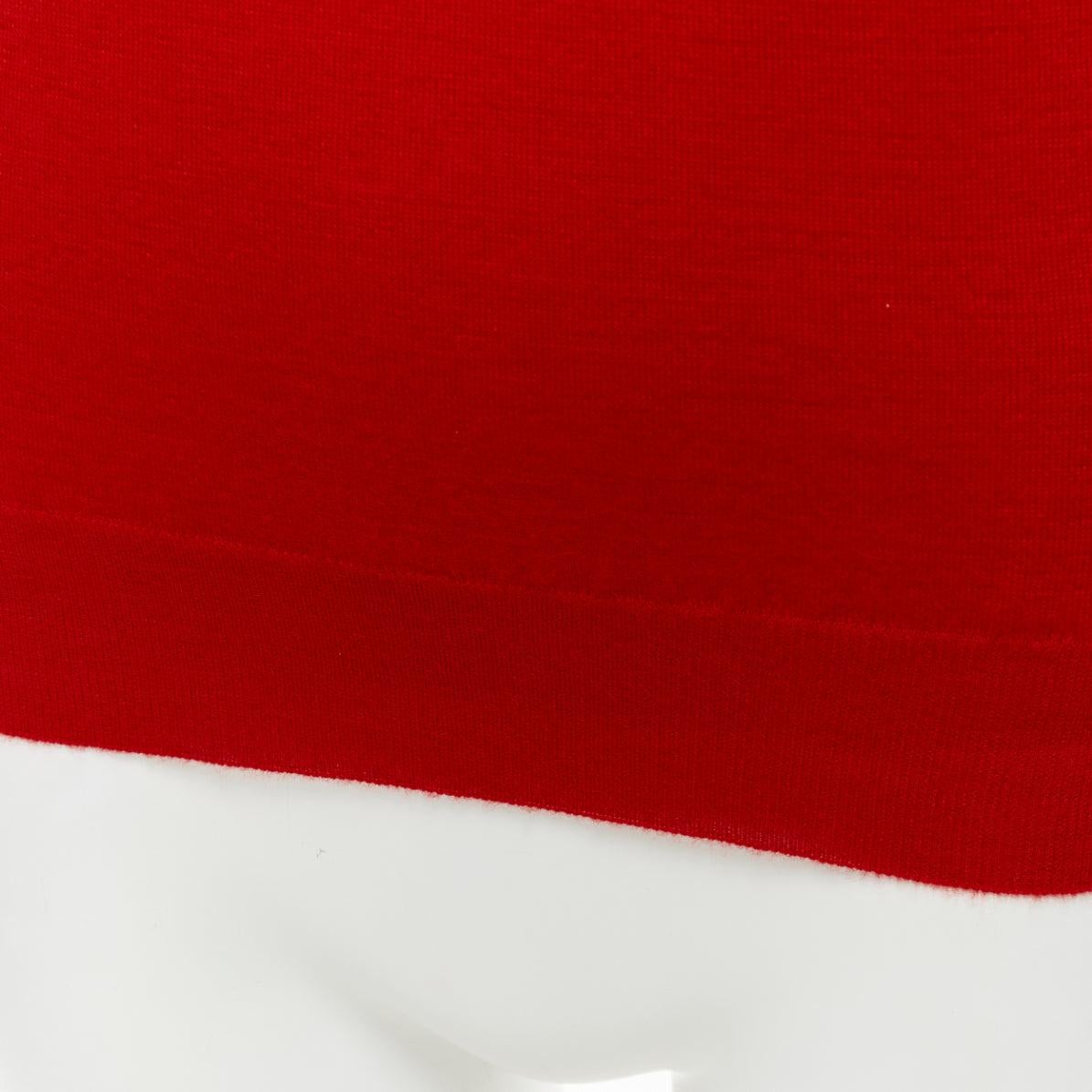 ALEXANDER MCQUEEN 100% Kaschmir roter Pullover mit langen Ärmeln und tiefem Ausschnitt XS im Angebot 3