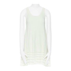 ALEXANDER MCQUEEN 100% viscose knit cream scoop neck ladder detail dress XS