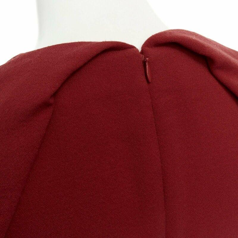 ALEXANDER MCQUEEN 100% wool crepe V-neck pleated sleeves cocktail dress IT38 XS 3