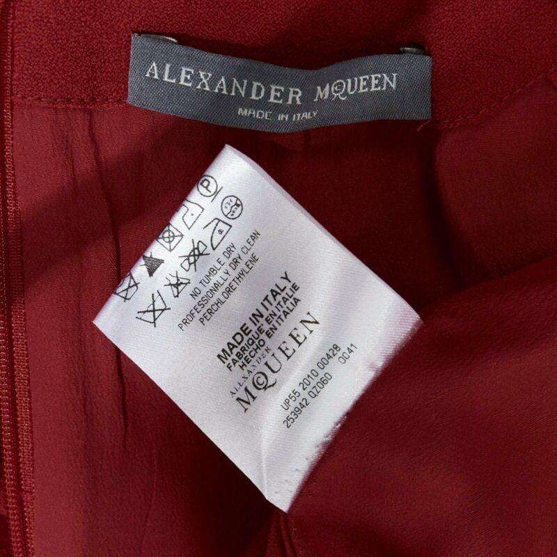 ALEXANDER MCQUEEN 100% wool crepe V-neck pleated sleeves cocktail dress IT38 XS 4