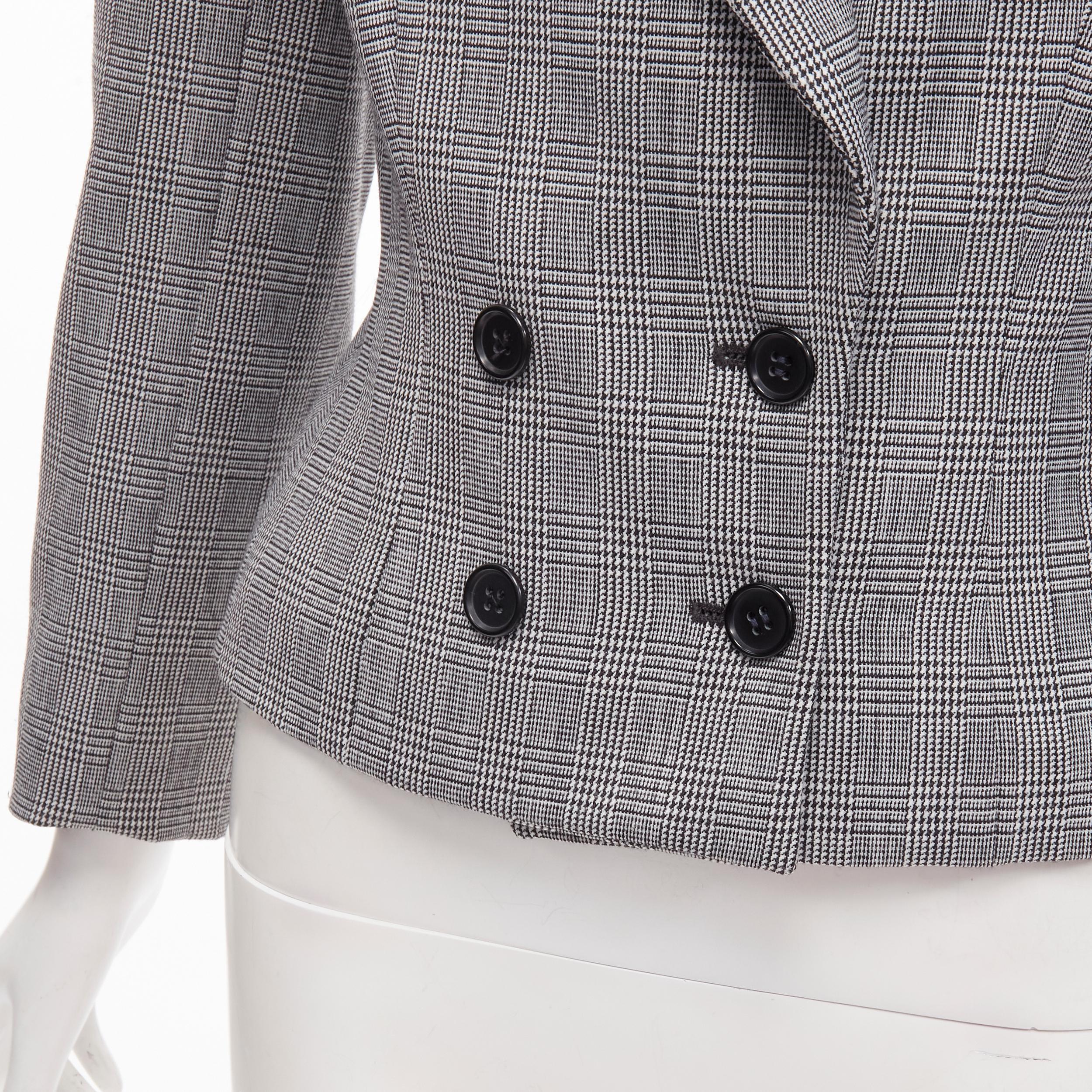 ALEXANDER MCQUEEN 1990s Vintage grey houndstooth layer collar blazer IT40 S For Sale 3