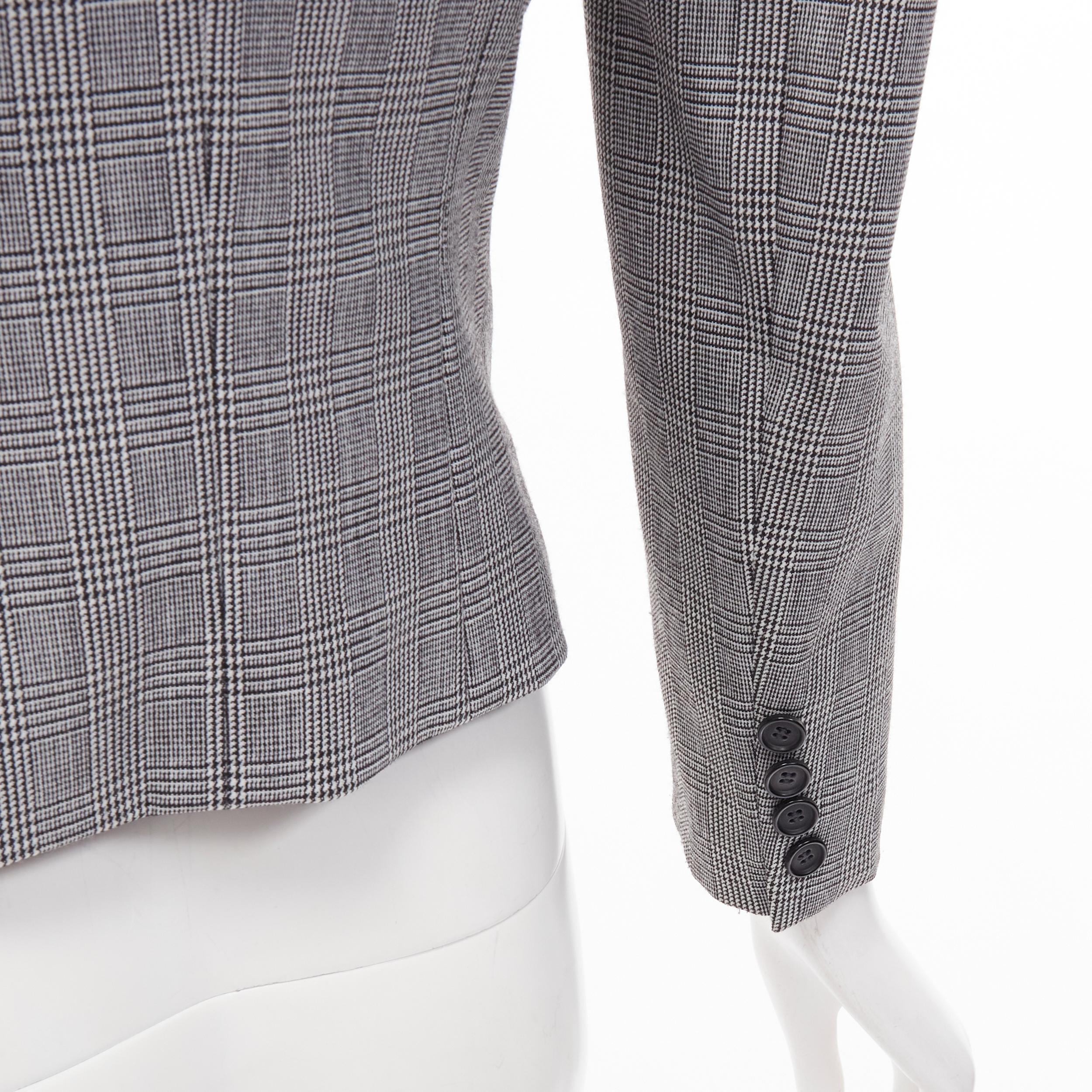 ALEXANDER MCQUEEN 1990s Vintage grey houndstooth layer collar blazer IT40 S For Sale 4